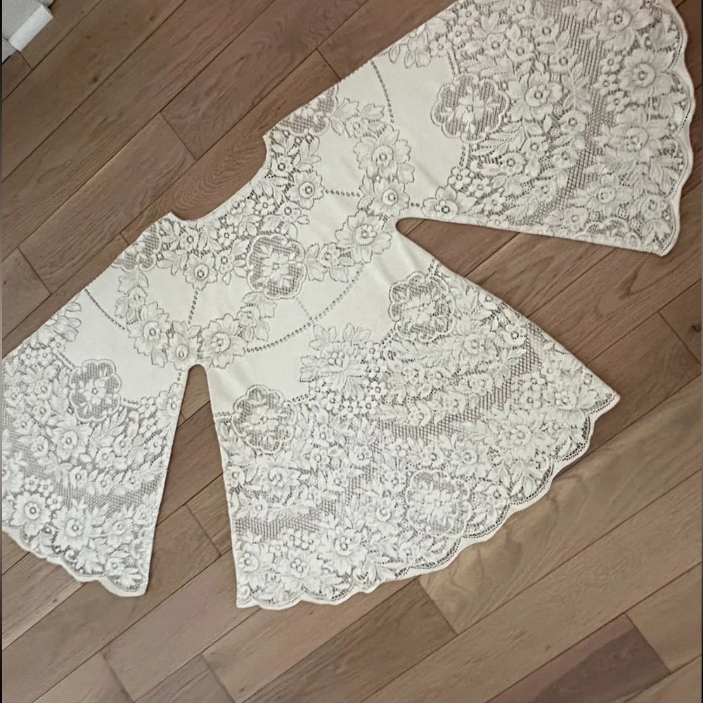 Vintage 60’s 70’s crochet lace boho bell sleeve dress - Picture 2 of 16